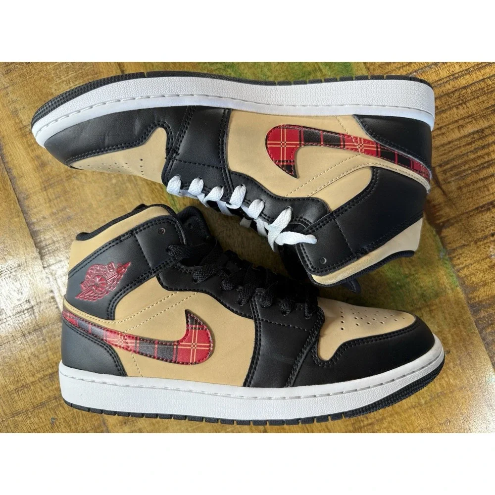 Nike Air Jordan 1 Mid SE Tartan Swoosh Men's Size 9 DZ5329-001